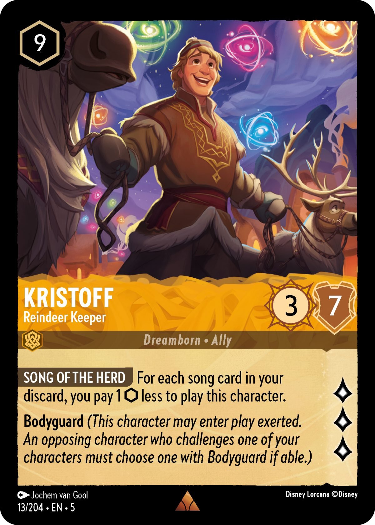 Disney Lorcana Shimmering Skies card Frozen Kristoff