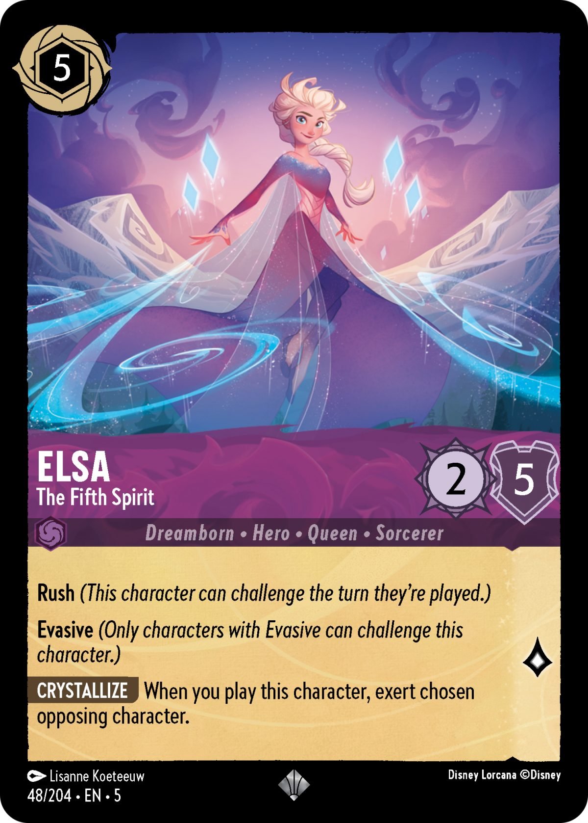 Disney Lorcana Shimmering Skies card Elsa