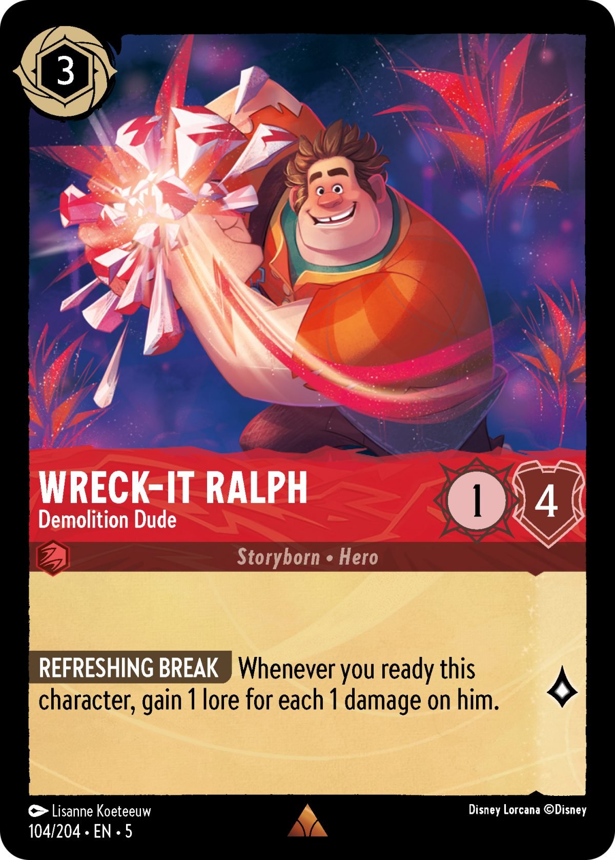 Disney Lorcana Shimmering Skies card Wreck it Ralph