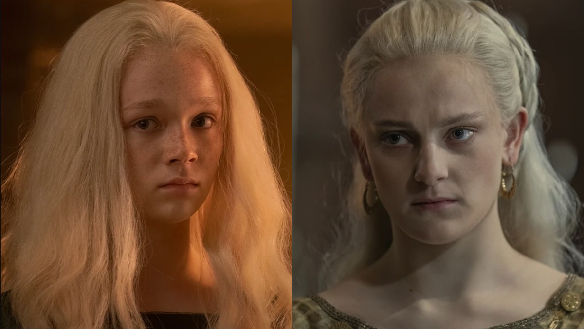 Halaena Targaryen as a young woman and then older before she became Queen on House of the Dragon