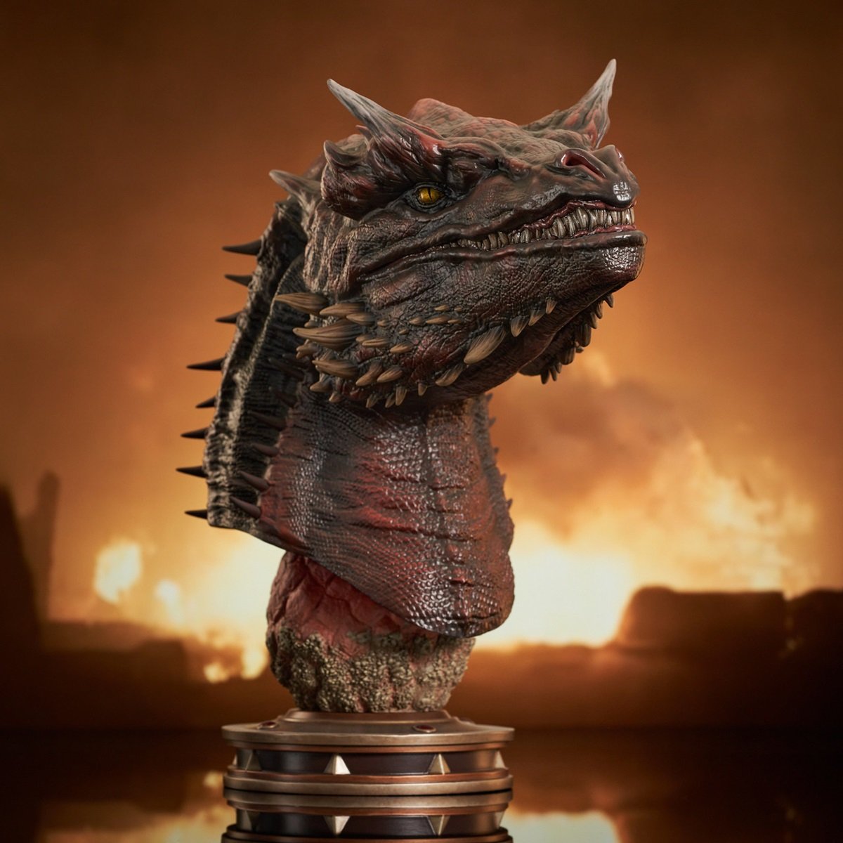 House of the Dragon Caraxes bust from Diamond Select side view.