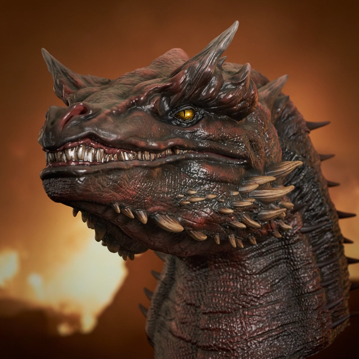 House of the Dragon Caraxes bust from Diamond Select close up.