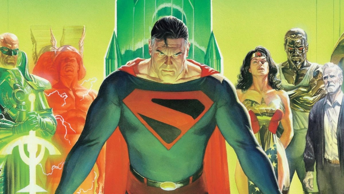 Superman and his Justice League in the 1996 series Kingdom Come. Art by Alex Ross.