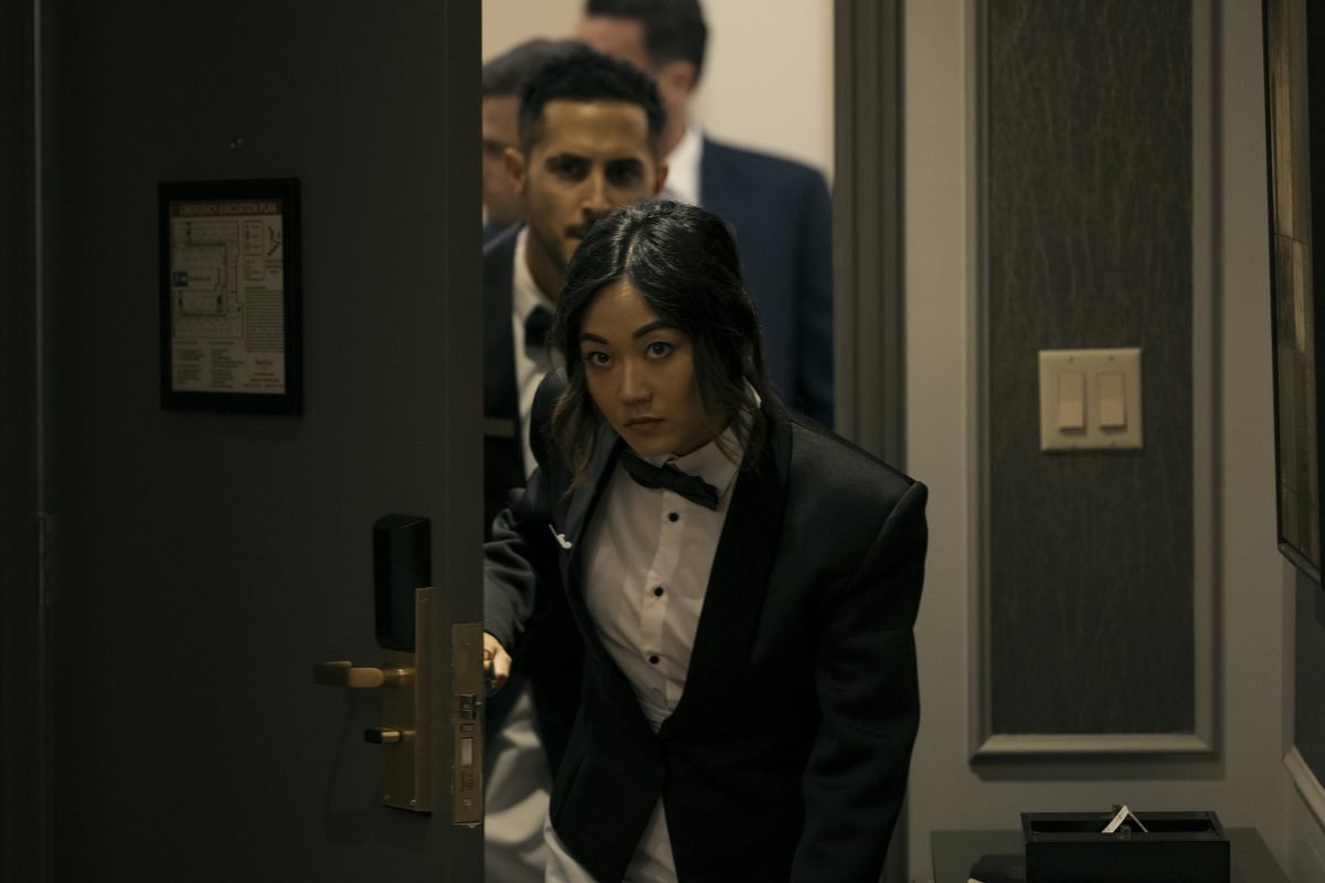 Kimiko and Frenchie enter a room wearing suits in the boys for a gross, shocking moment