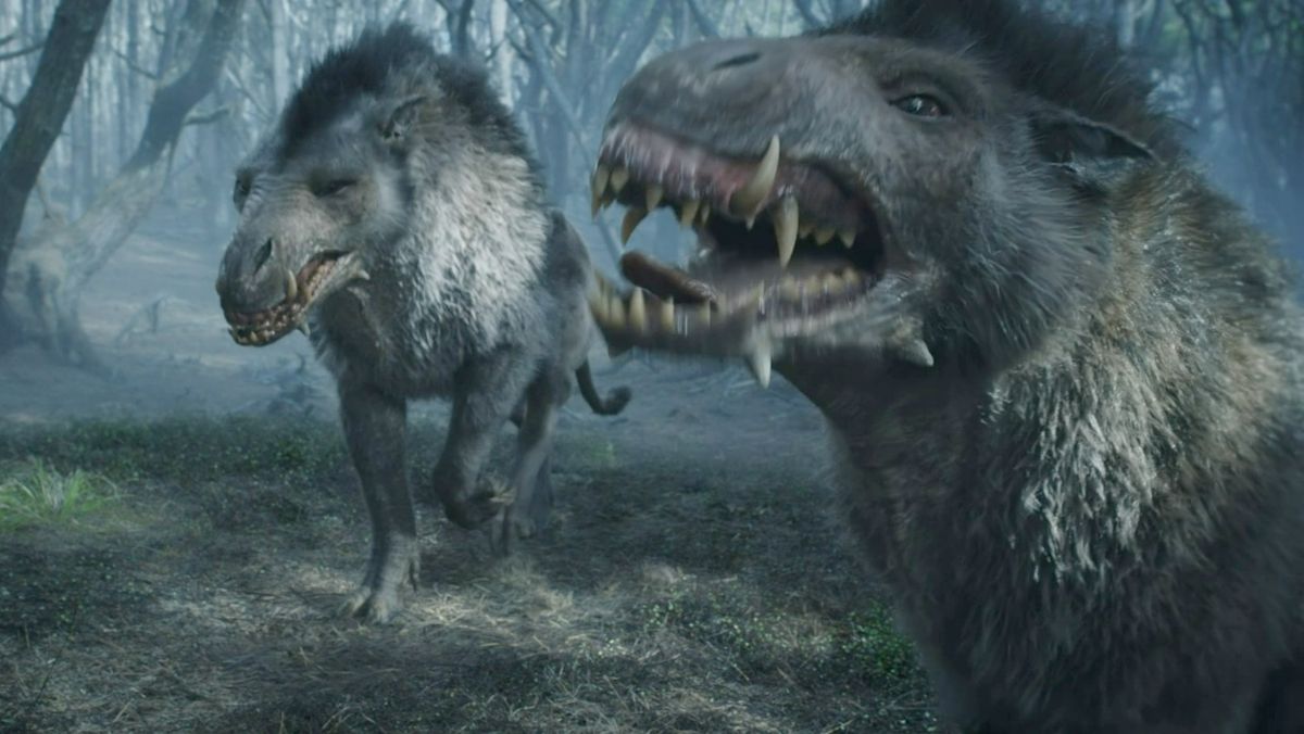 photo of wolves from the rings of power creature