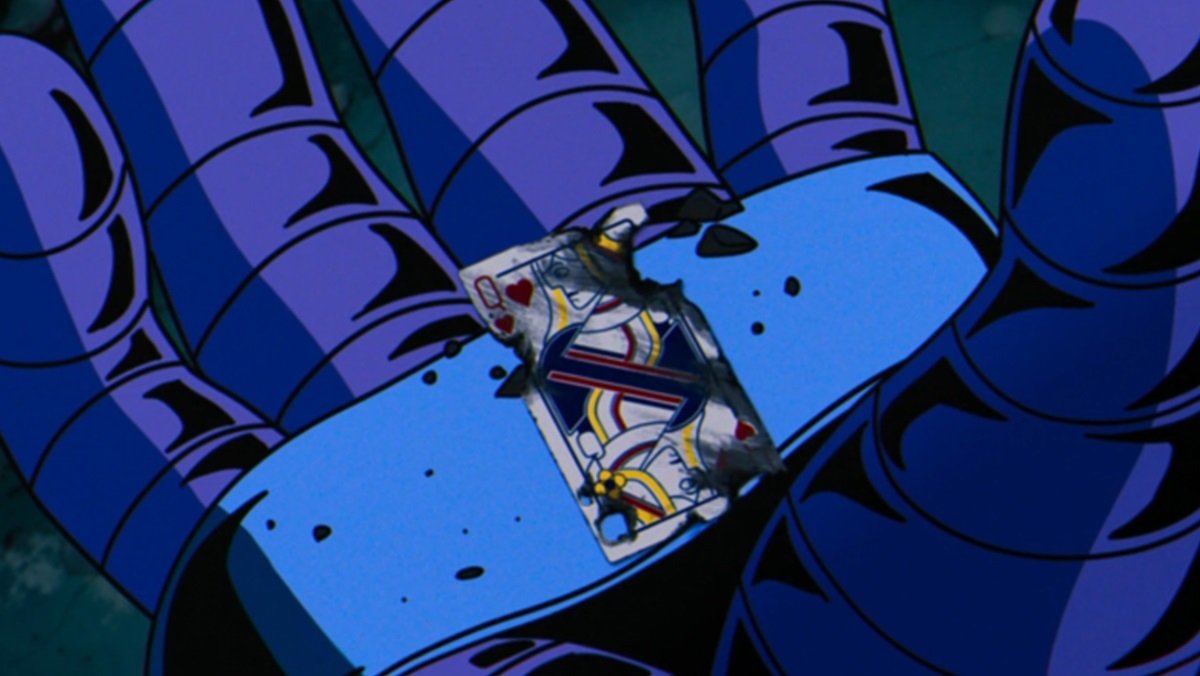 Apocalypse holds the tattered remains of Gambit's playing card in X-Men '97 season one's finale.